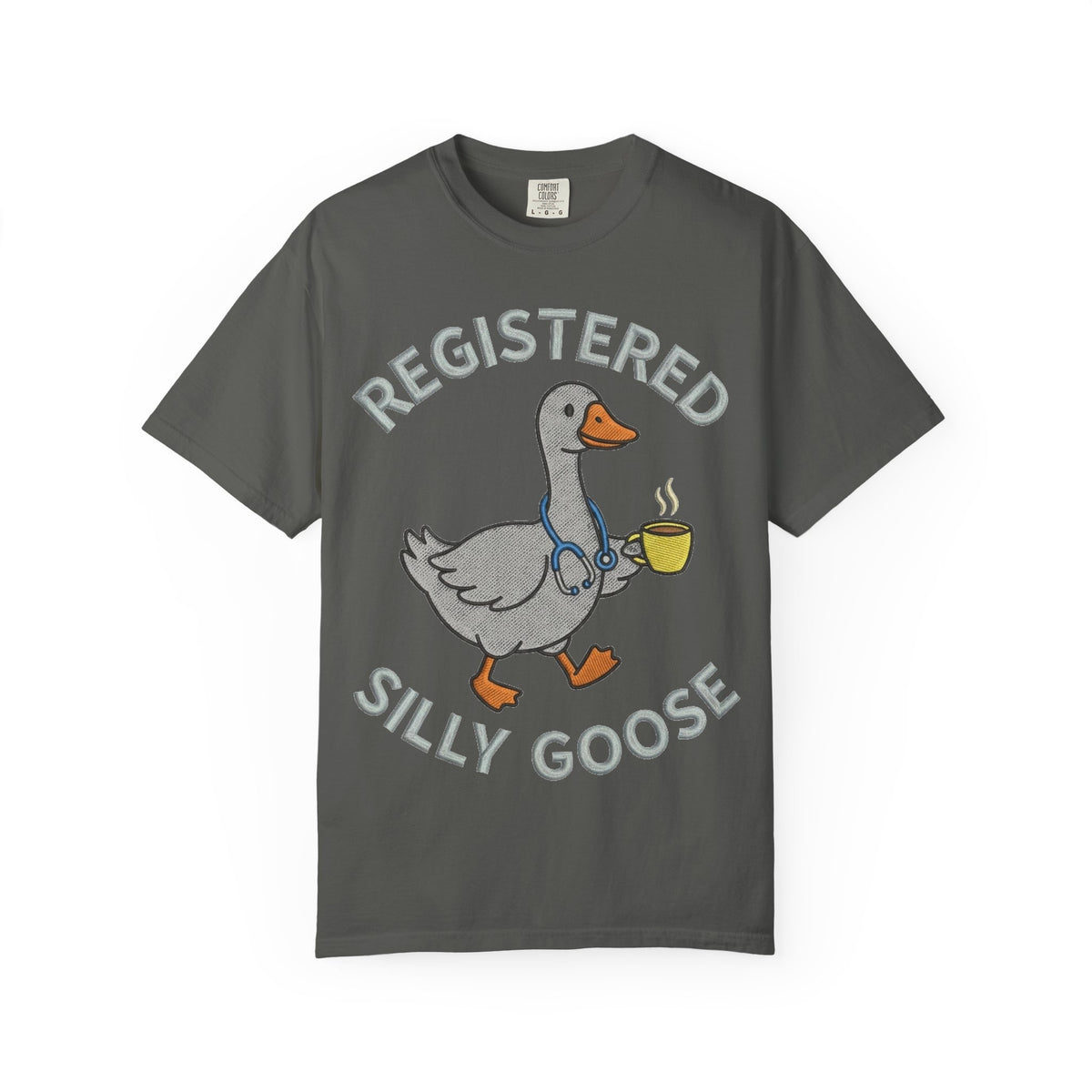 Registered Silly Goose Shirt, Faux Embroidery Nurse Goose Tee, Funny RN Shirt, Nurse Gift