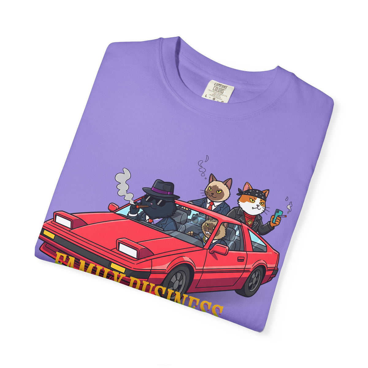 Family Business T-Shirt — Retro Car with Fox Crew Graphic