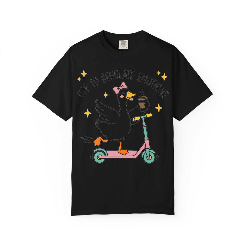 Off To Regulate Emotions Wide Shirt, Scooter Goose Coffee Tee, Funny Mental Health Shirt, Counselor Gift