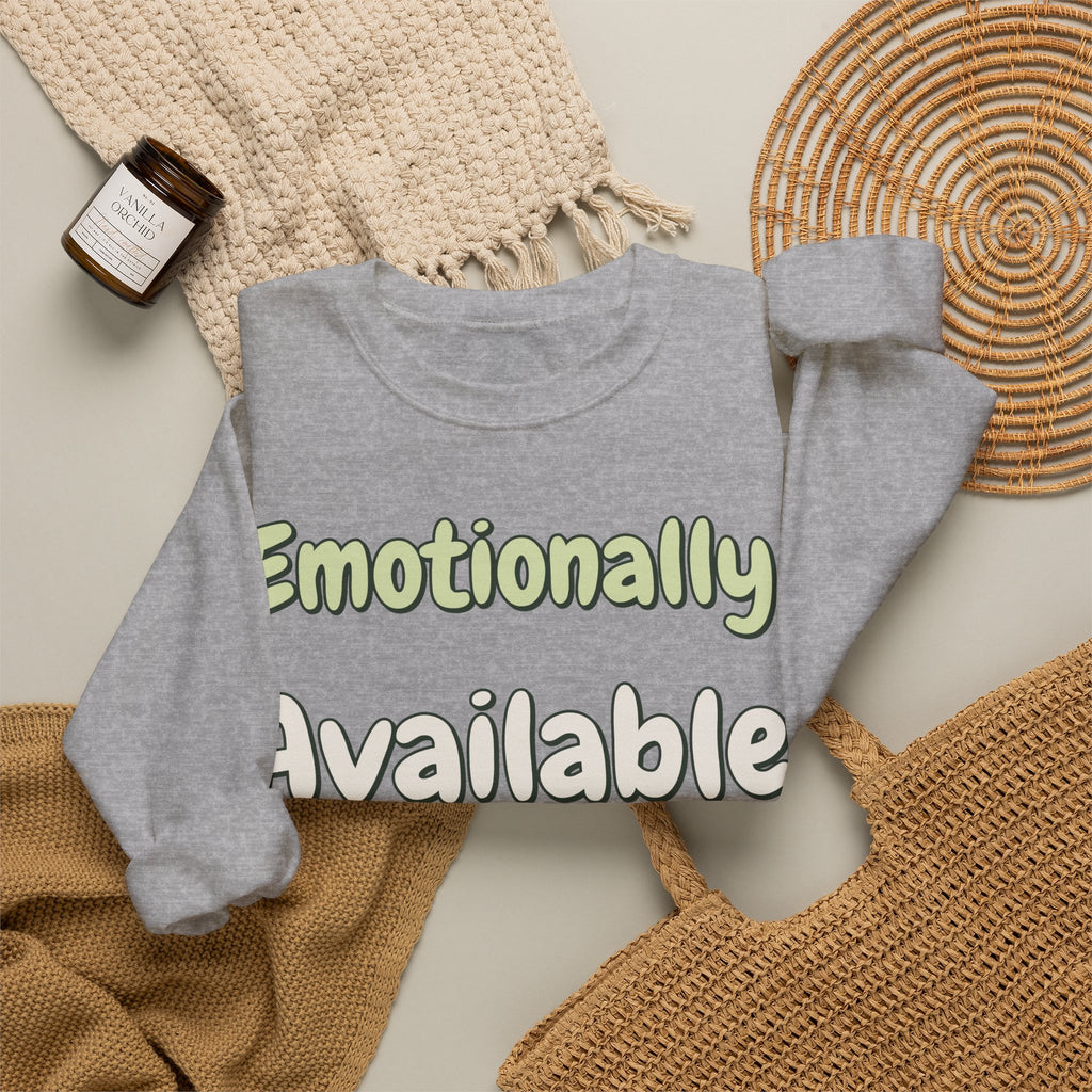 Funny Quote Sweatshirt For Women Emotionally Available For Snacks | Funny Sarcasm Sweatshirt | Sarcastic Quote Sweatshirt | Gift