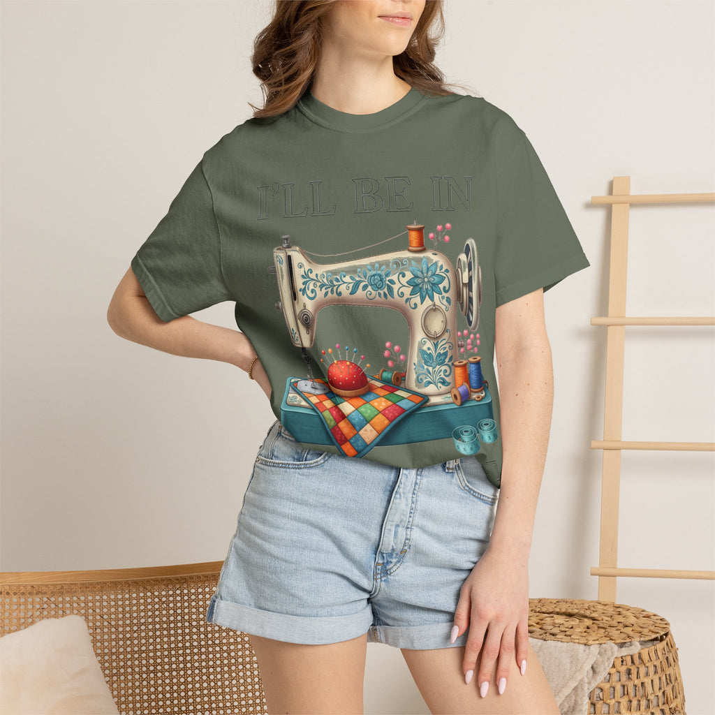 I'll Be In My Office Cream Sewing Machine Shirt, Quilter Humor Tee, Vintage Seamstress Shirt, Sewing Gift