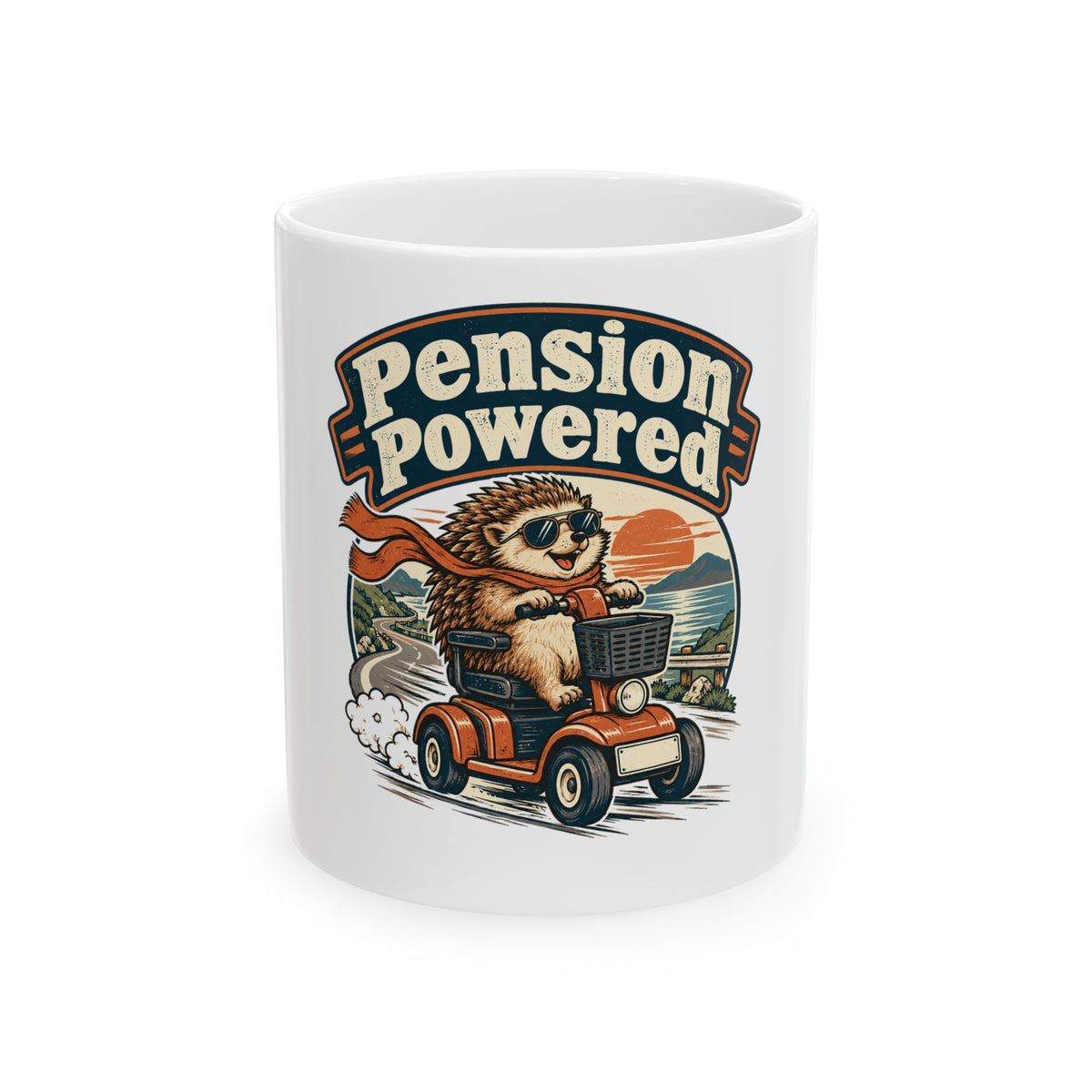 Pension Powered Mug, Funny Retirement Gift for Coworker, Retired Christmas Gift, Coffee Mug 11oz 15oz