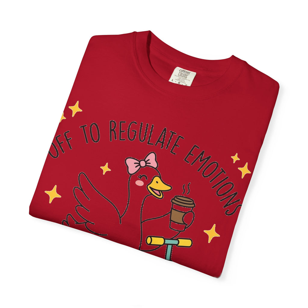 Off To Regulate Emotions Wide Shirt, Scooter Goose Coffee Tee, Funny Mental Health Shirt, Counselor Gift