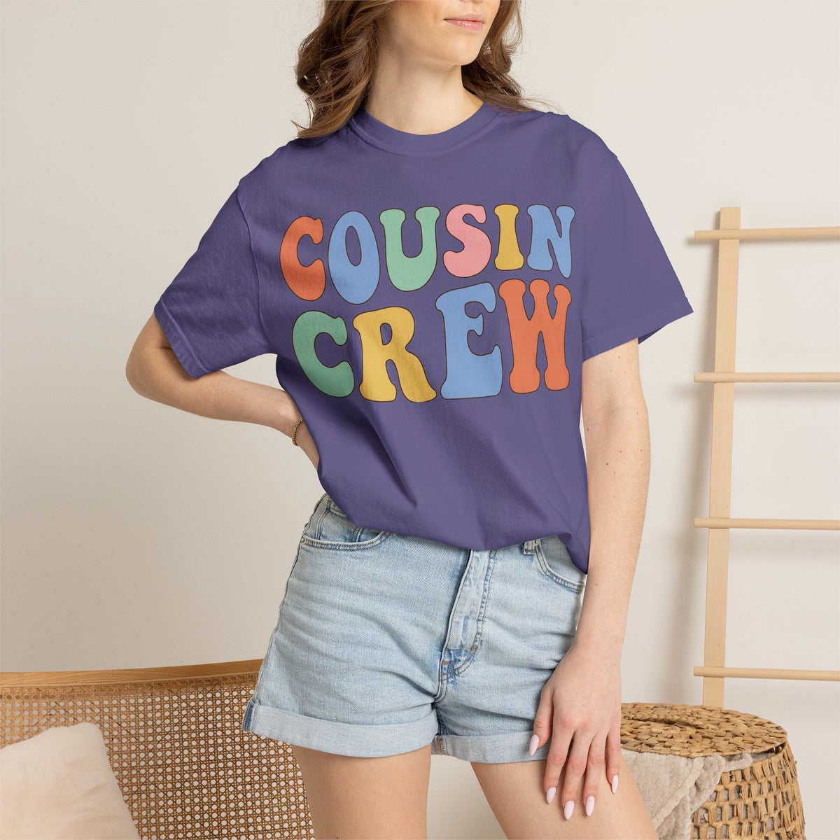 Cousin Crew Shirt, Retro Groovy Bubble Letter Tee, Matching Family Reunion Shirt, Cousin Gift