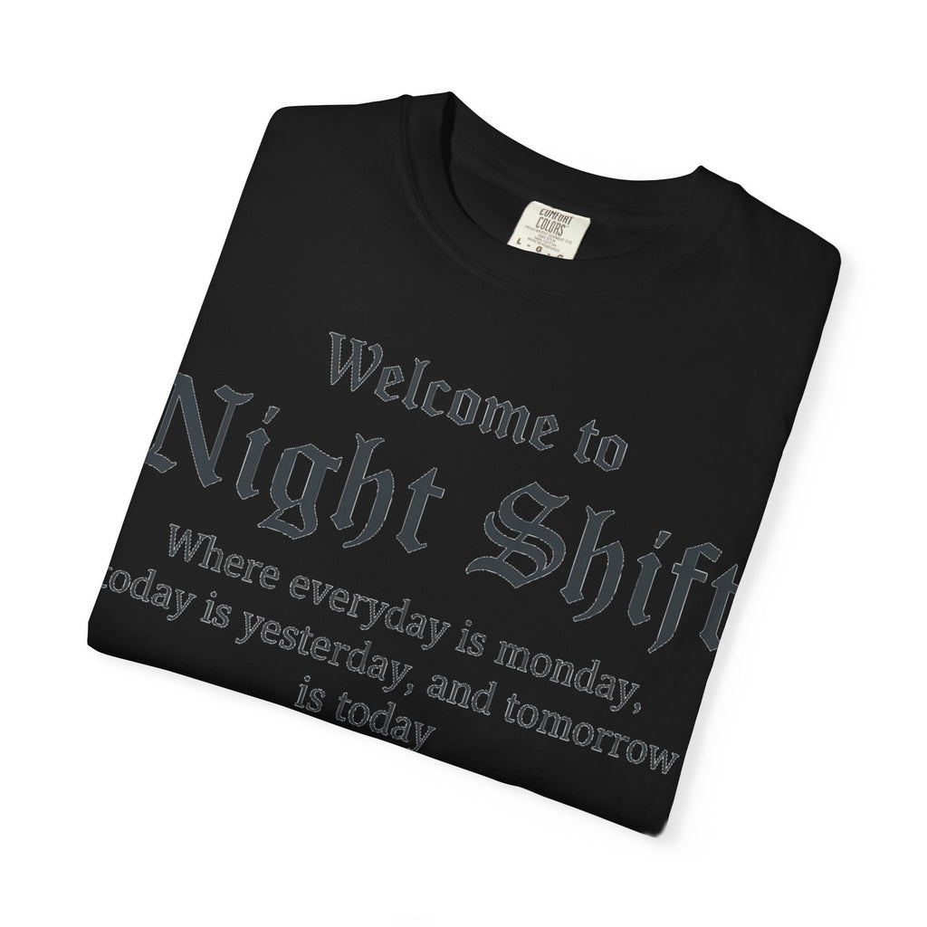 Welcome To Night Shift Light Shirt, Elegant Blackletter Nurse Tee, Night Shift Gift Shirt, RN Humor