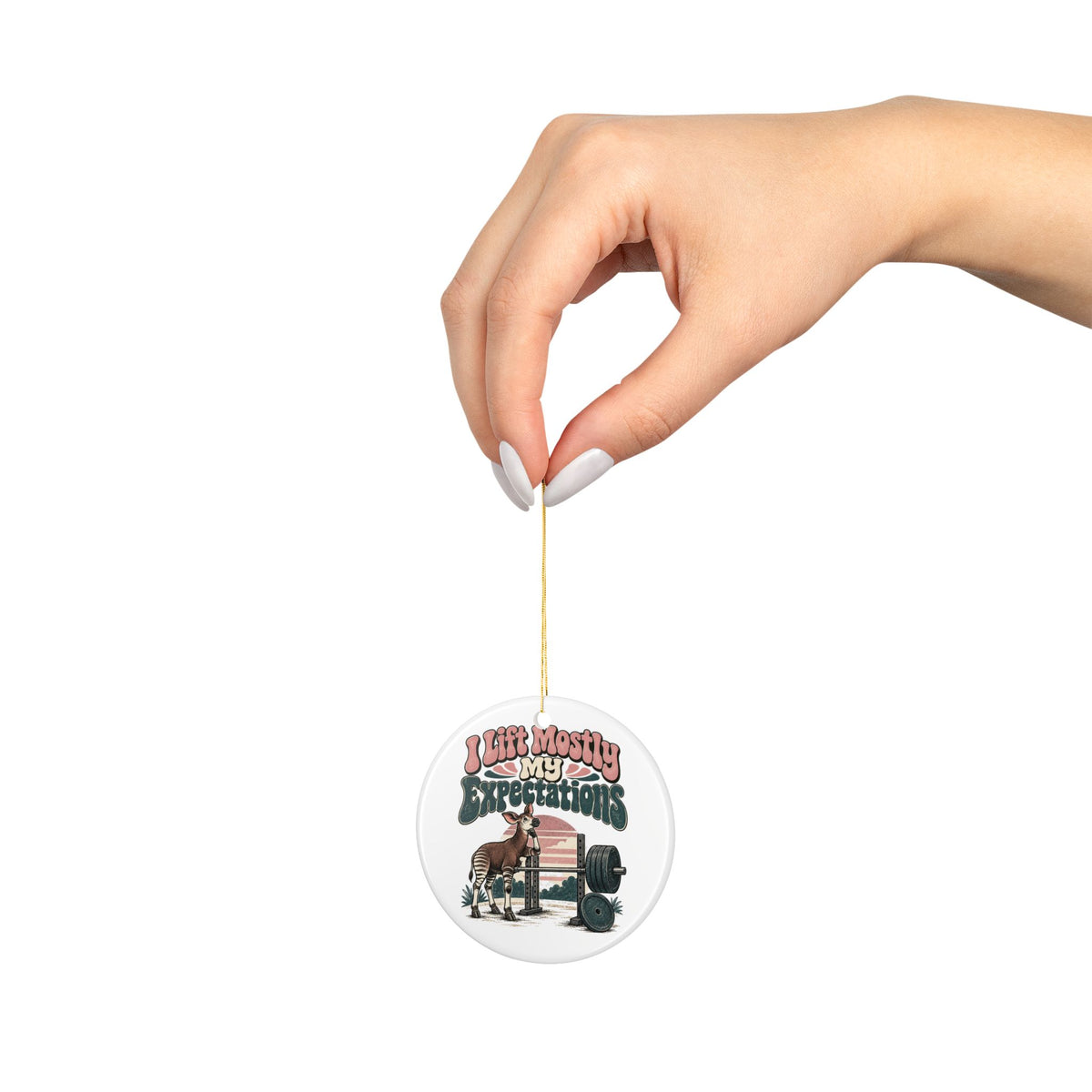 I Lift Mostly My Expectations Ornament, Funny Gym Lover Gift for Him Her, Workout Christmas Gift, Christmas Ornament 2026