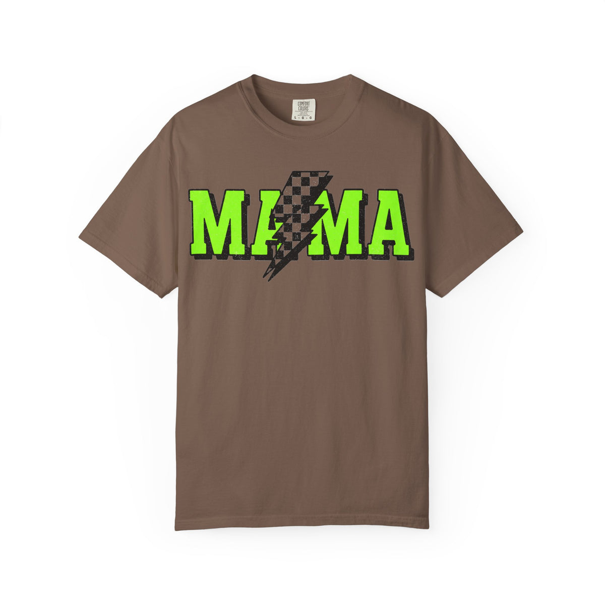 Mama Checkered Bolt Shirt, Green Lightning Mom Tee, Edgy Mama Shirt, Mothers Day Gift