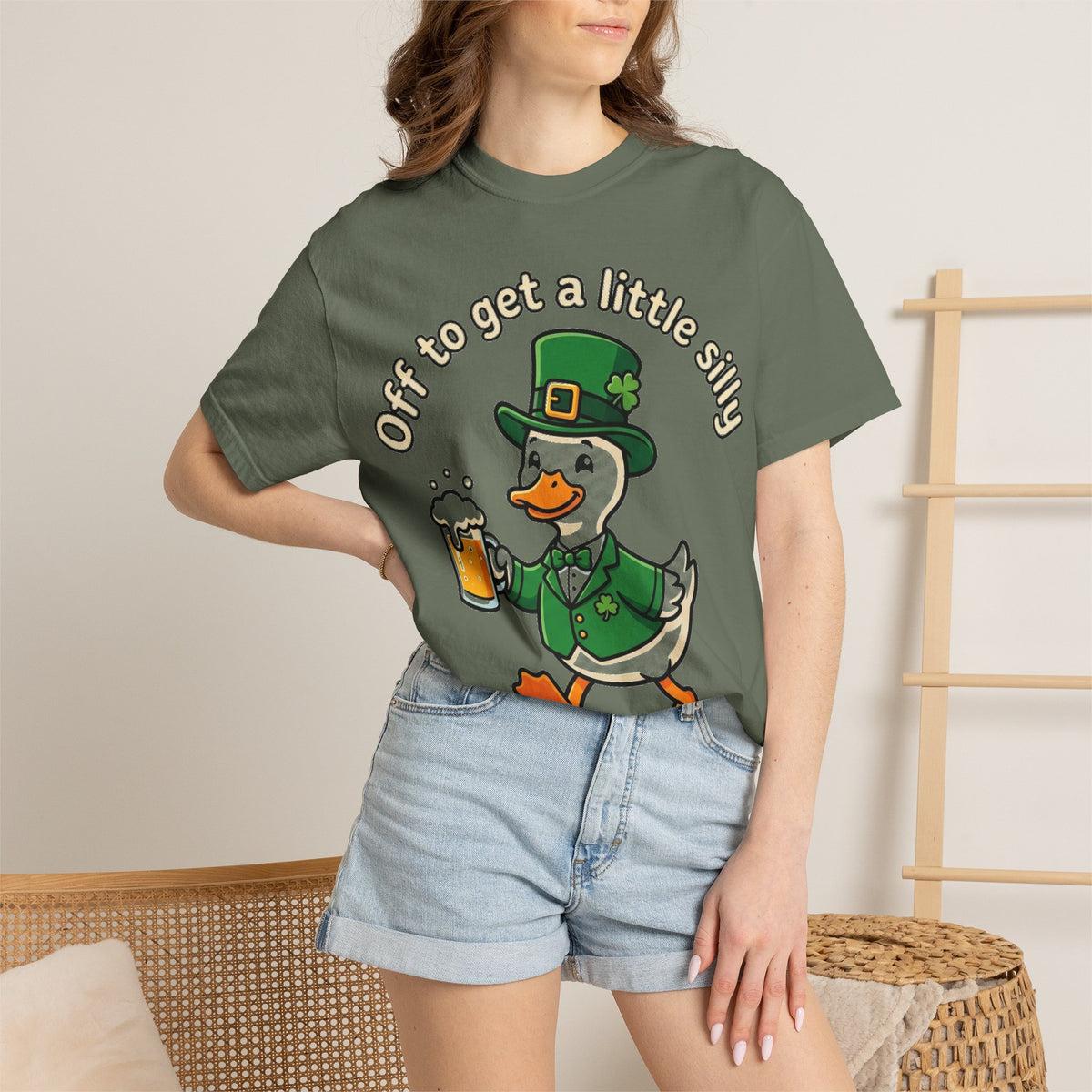Off To Get A Little Silly Bold Shirt, Leprechaun Duck Beer Tee, Funny St Patricks Day Shirt, Irish Gift