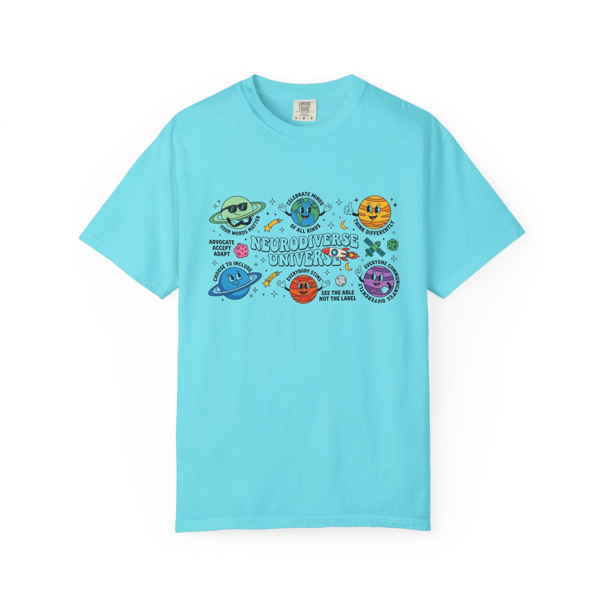 Neurodiverse Universe Wide Shirt, Autism Acceptance Planets Tee, Inclusion Teacher Shirt, SPED Gift