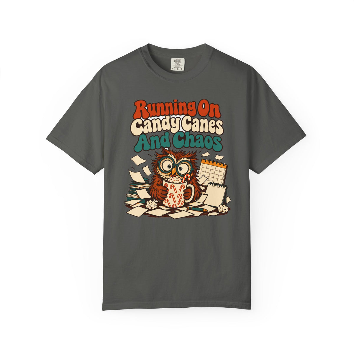 Funny Teacher Christmas Shirt Running On Candy Canes And Chaos Shirt, Funny Teacher Gift, Christmas Gift, Funny Shirt