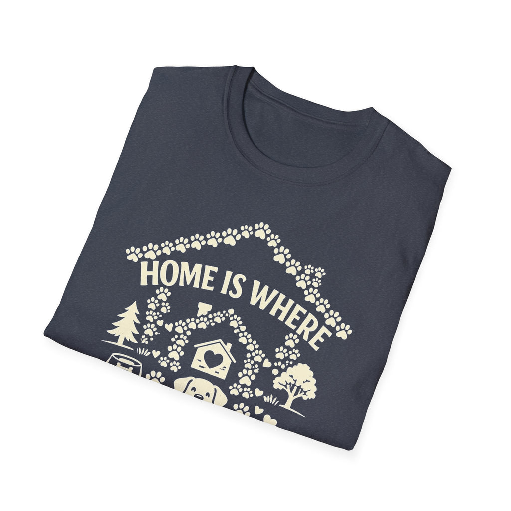 Dog Lover T-Shirt — "Home Is Where My Dog Is" Graphic Tee