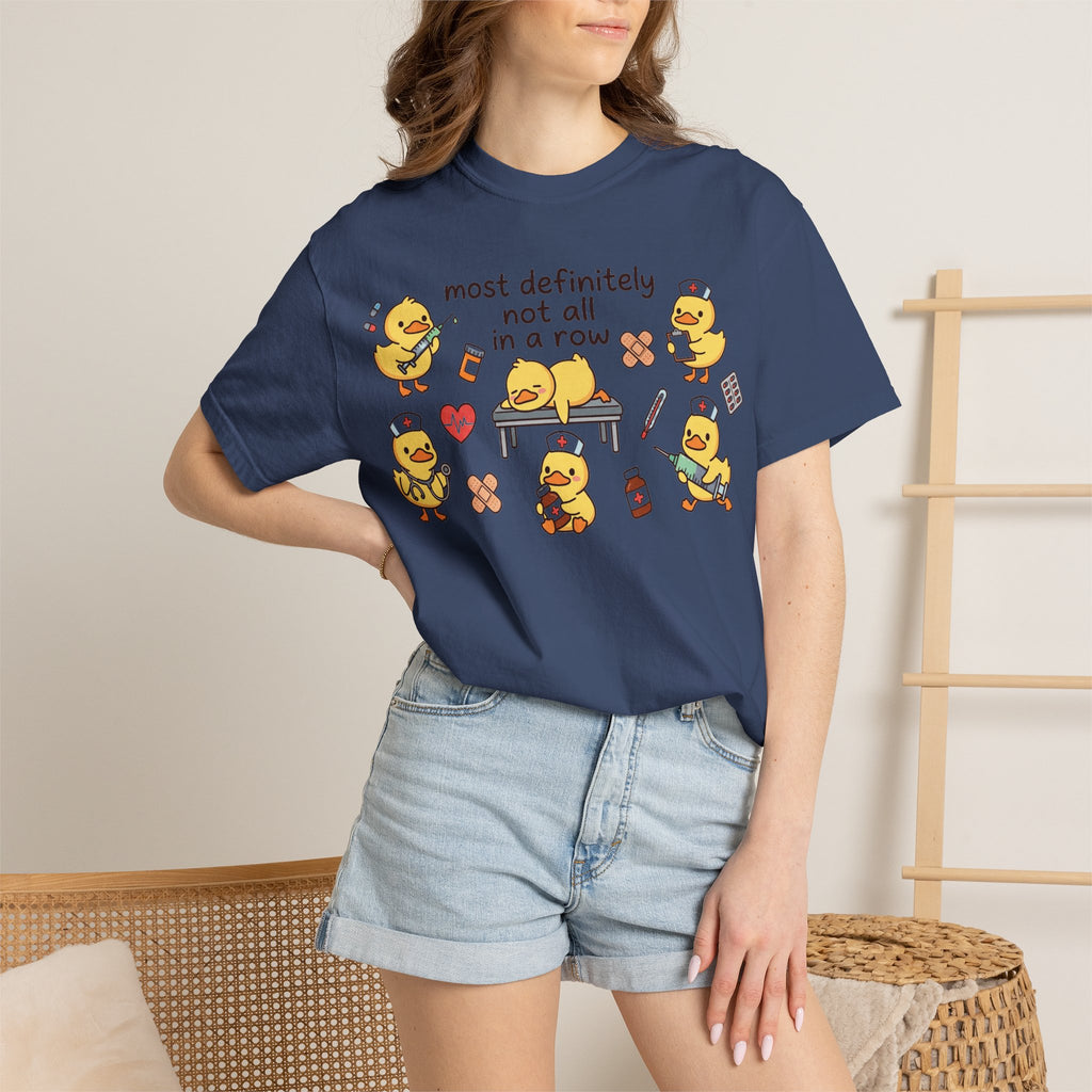 Most Definitely Not All In A Row Wide Shirt, Nurse Duckling Chaos Tee, Funny RN Shirt, Nurse Gift