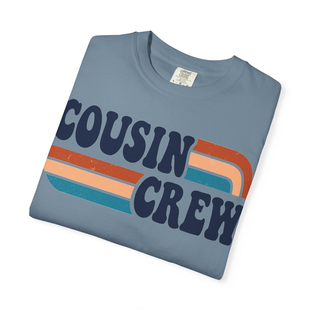 Cousin Crew Rainbow Stripe Shirt, Retro Family Reunion Tee, Matching Cousins Shirt, Family Gift