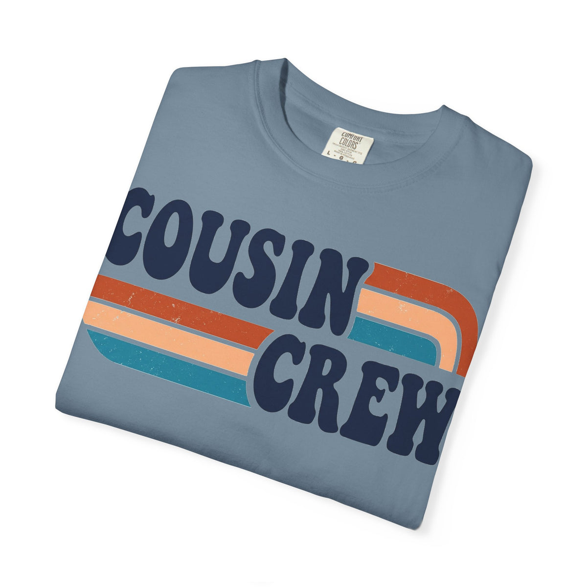 Cousin Crew Rainbow Stripe Shirt, Retro Family Reunion Tee, Matching Cousins Shirt, Family Gift