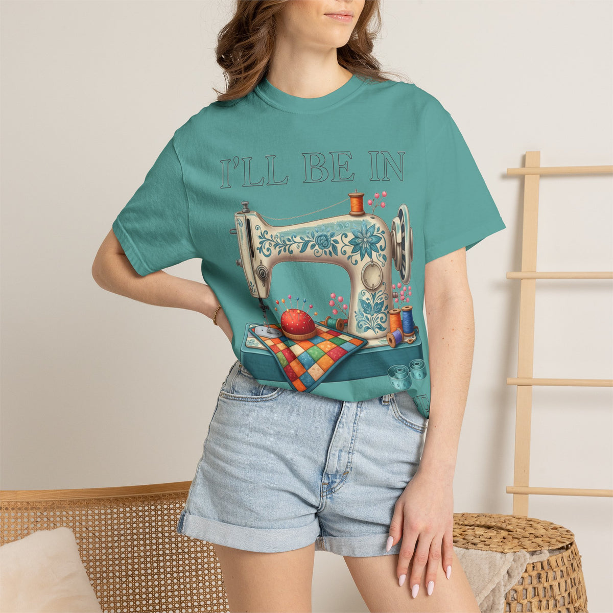 I'll Be In My Office Cream Sewing Machine Shirt, Quilter Humor Tee, Vintage Seamstress Shirt, Sewing Gift