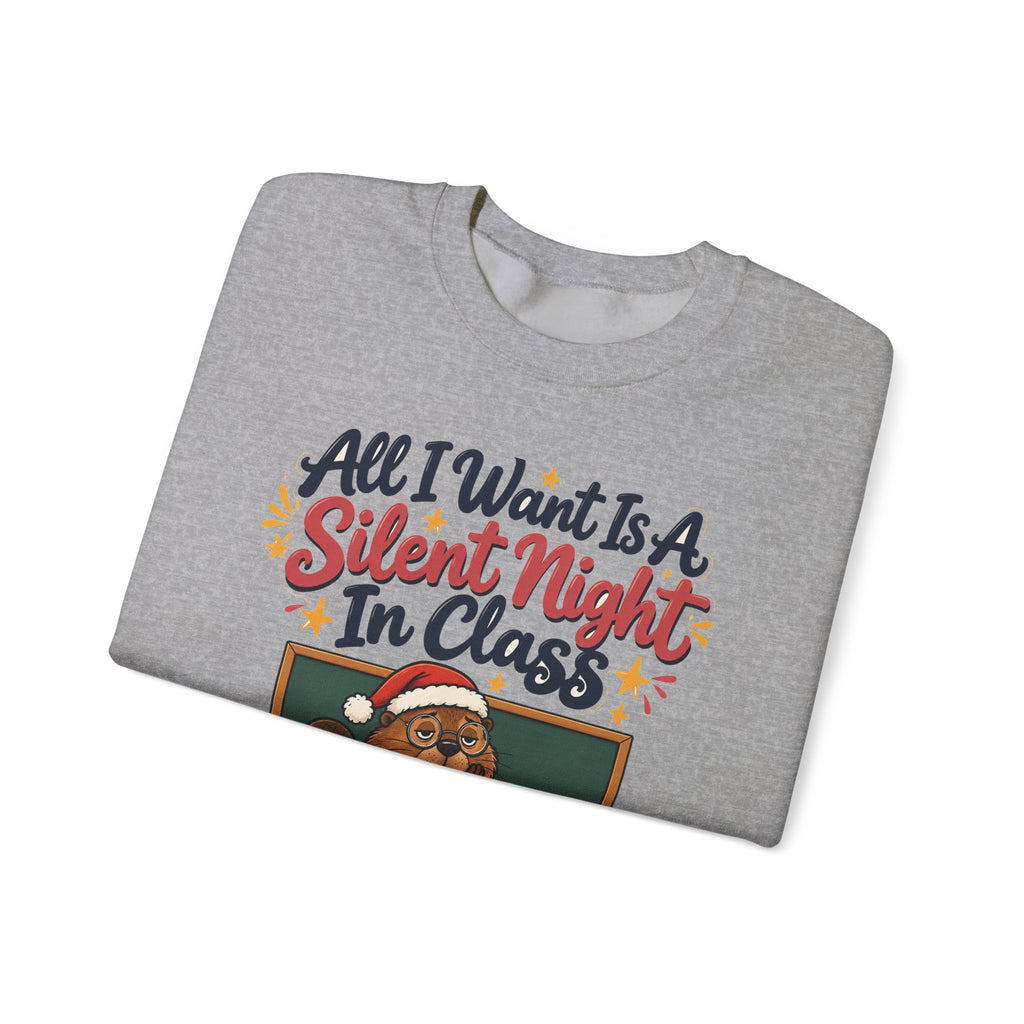 Funny Teacher Gift All I Want Is A Silent Night In Class Ornament Mug Sweatshirt Christmas Gift from Student Beaver