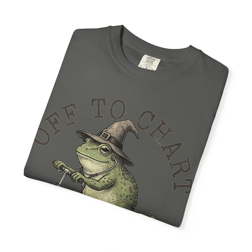 Off To Chart Bold Shirt, Engraved Frog Nurse Scooter Tee, Funny Night Shift Shirt, Nurse Gift