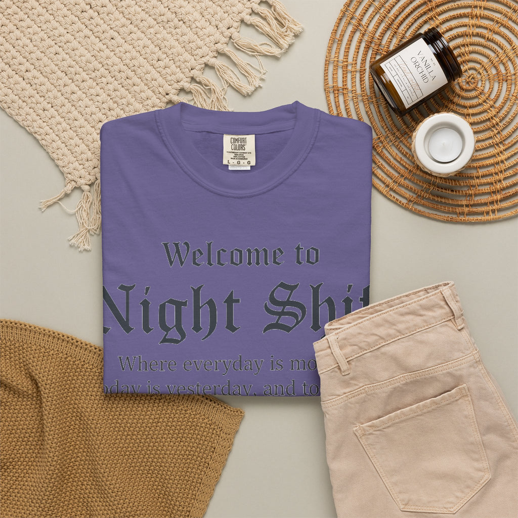 Welcome To Night Shift Light Shirt, Elegant Blackletter Nurse Tee, Night Shift Gift Shirt, RN Humor