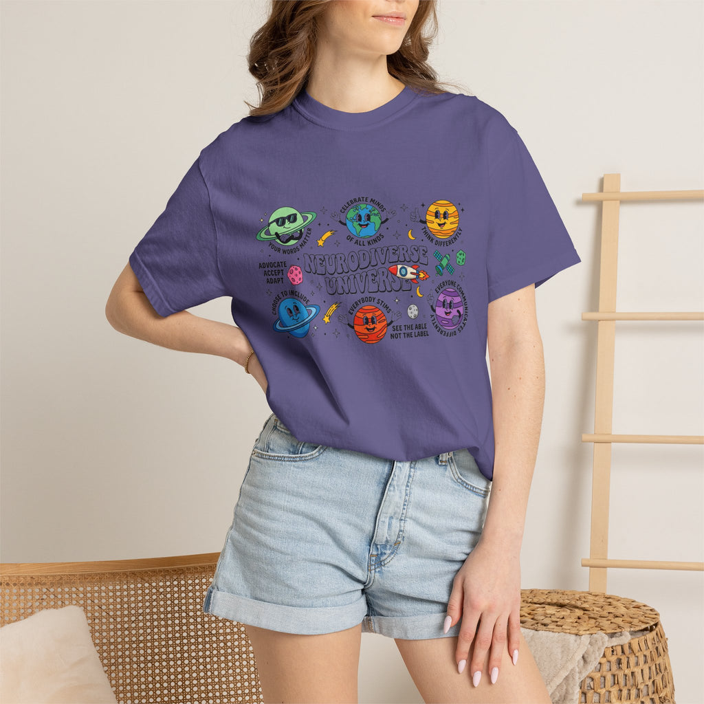 Neurodiverse Universe Wide Shirt, Autism Acceptance Planets Tee, Inclusion Teacher Shirt, SPED Gift