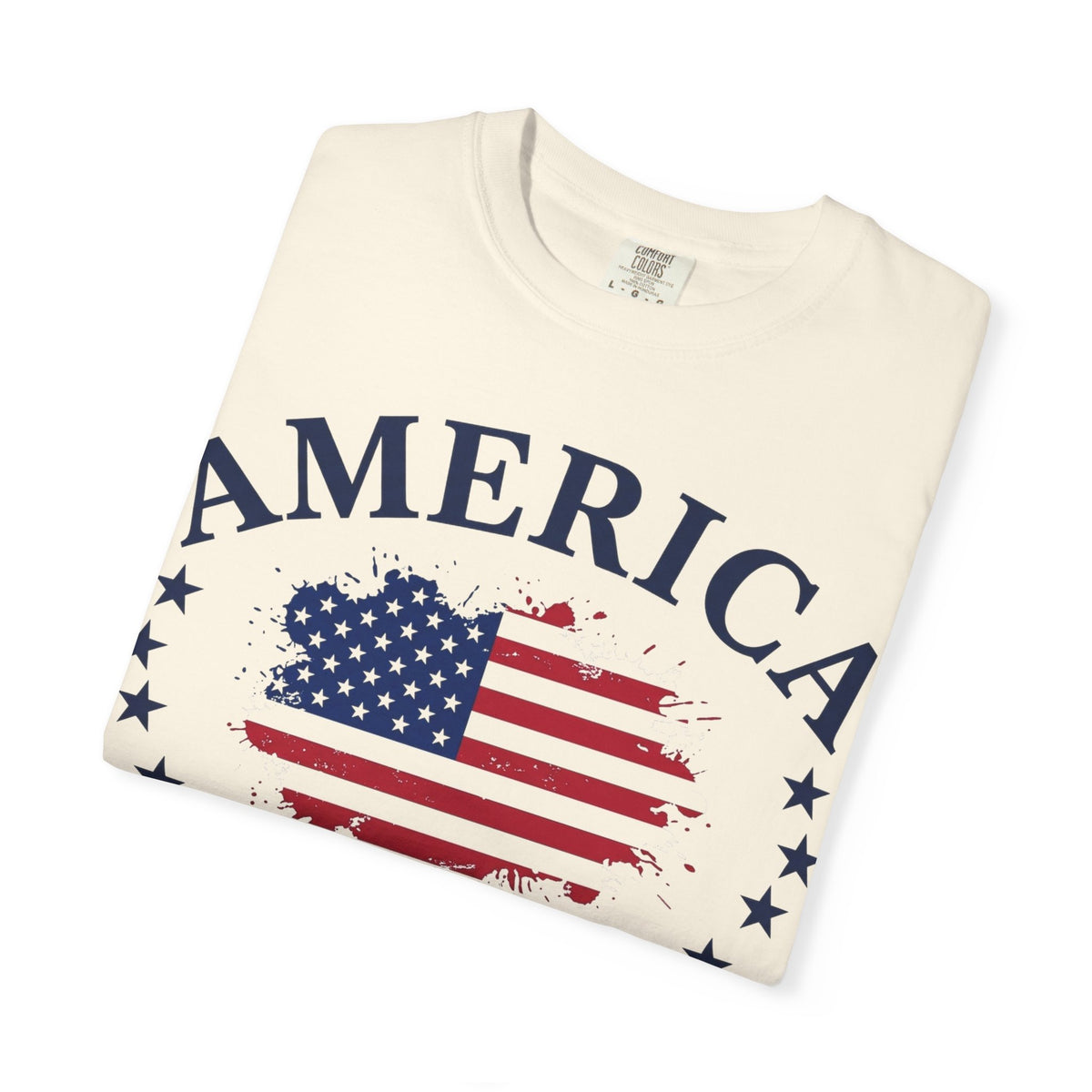 America 1776 2026 Wide Flag Shirt, Patriotic Star Border Tee, Distressed USA Flag Shirt, July 4th Gift