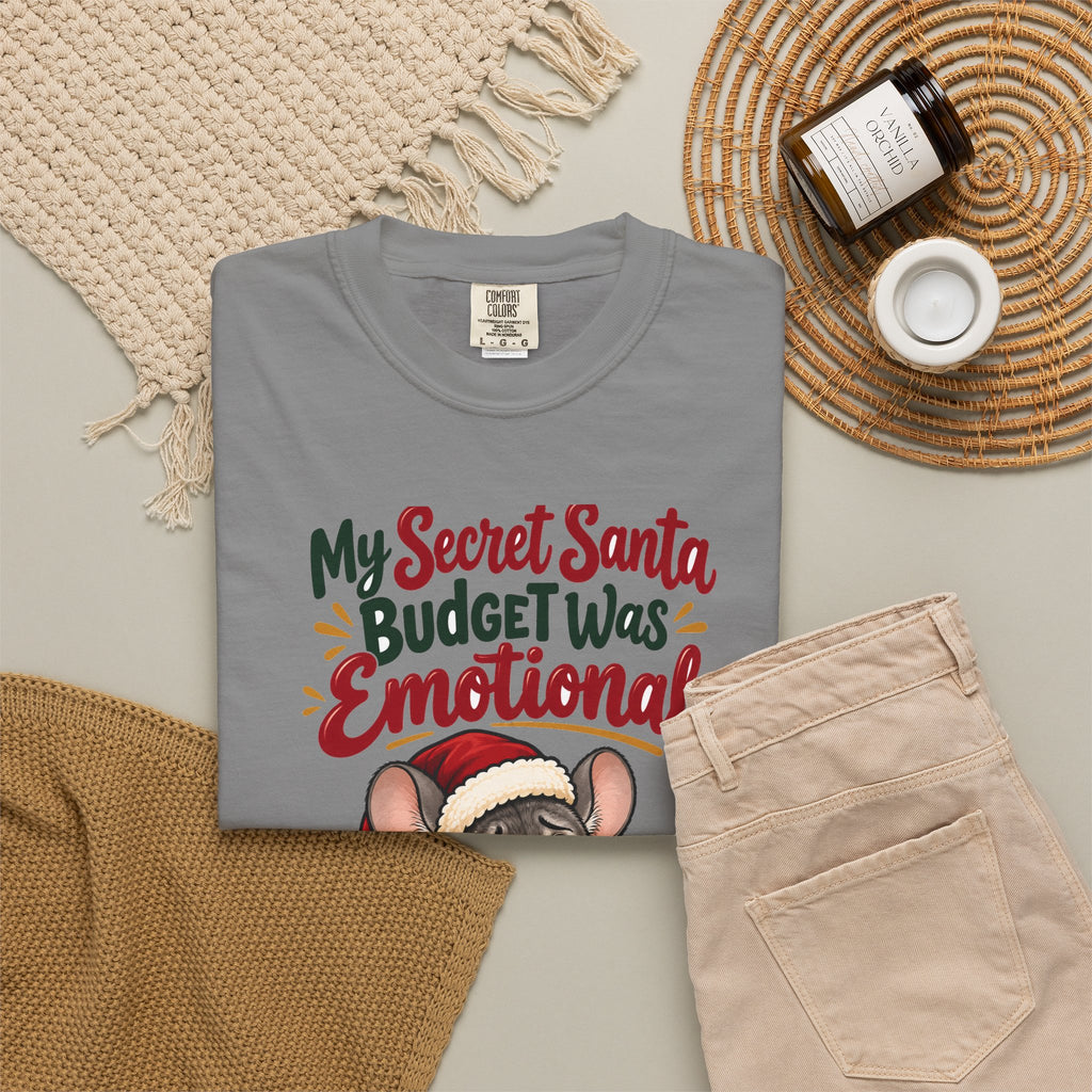 Funny Secret Santa Gift My Secret Santa Budget Was Emotional Shirt, Office Party Shirt, Coworker Christmas Gift Idea