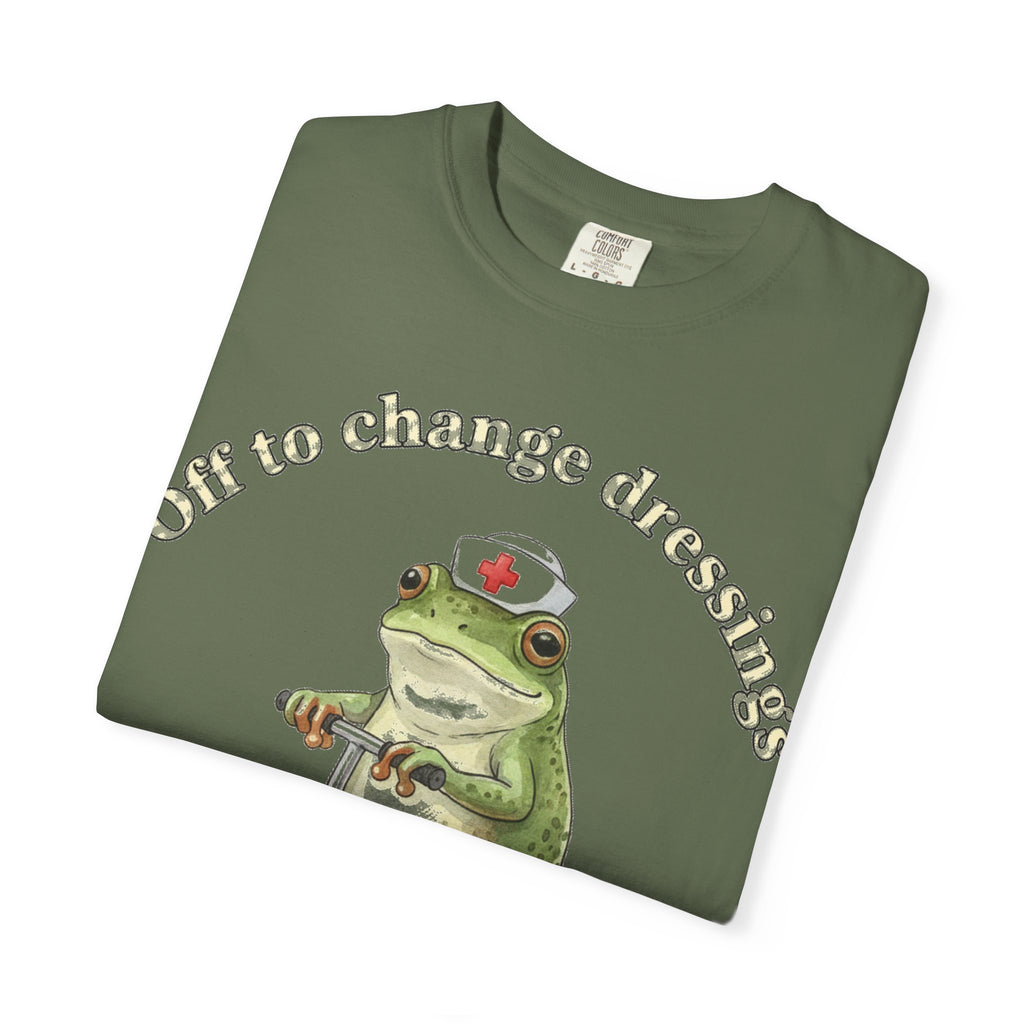 Off To Change Dressings Shirt, Funny Nurse Frog Scooter Tee, Wound Care Nurse Shirt, RN Gift