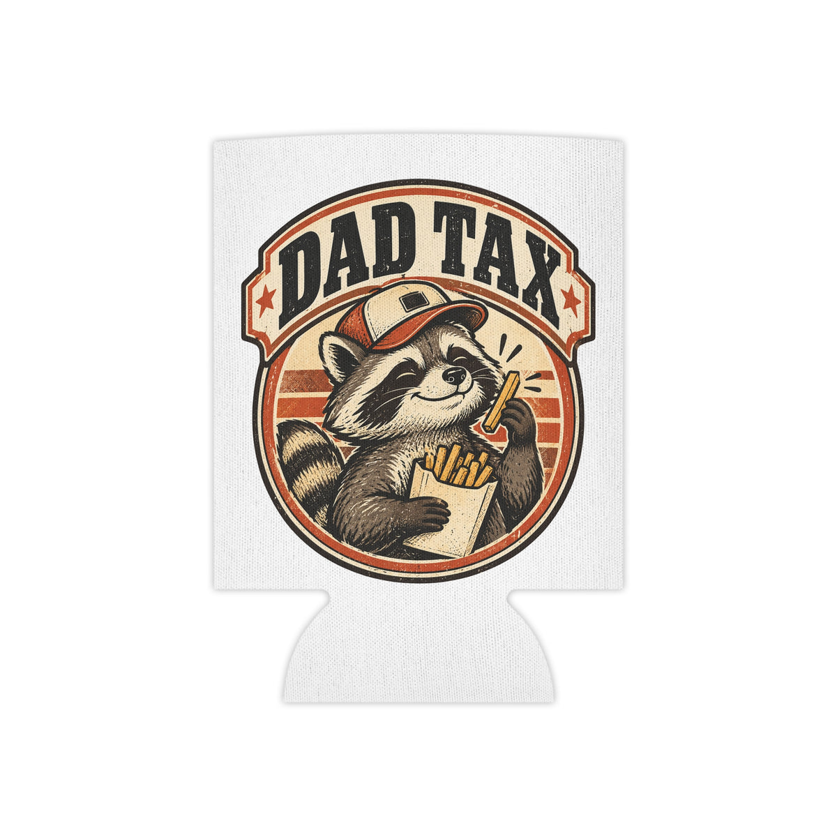 Dad Tax Raccoon Can Cooler, Funny Beer Can Sleeve, Dad Gift Stocking Stuffer