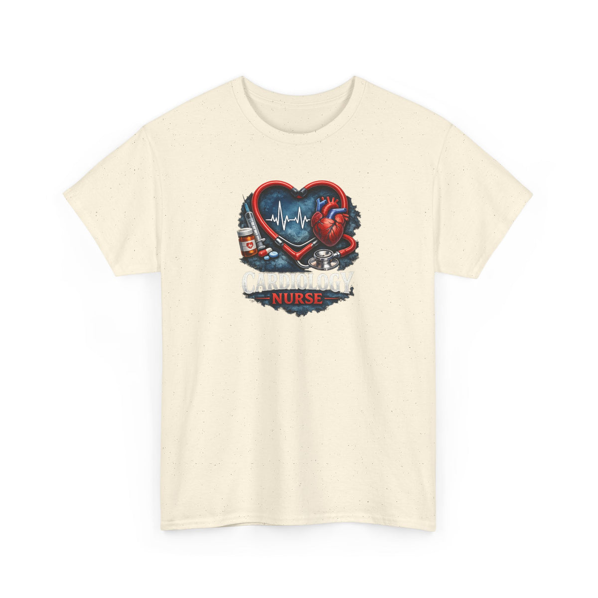 Cardiology Nurse T-Shirt — Heartbeat Stethoscope Design