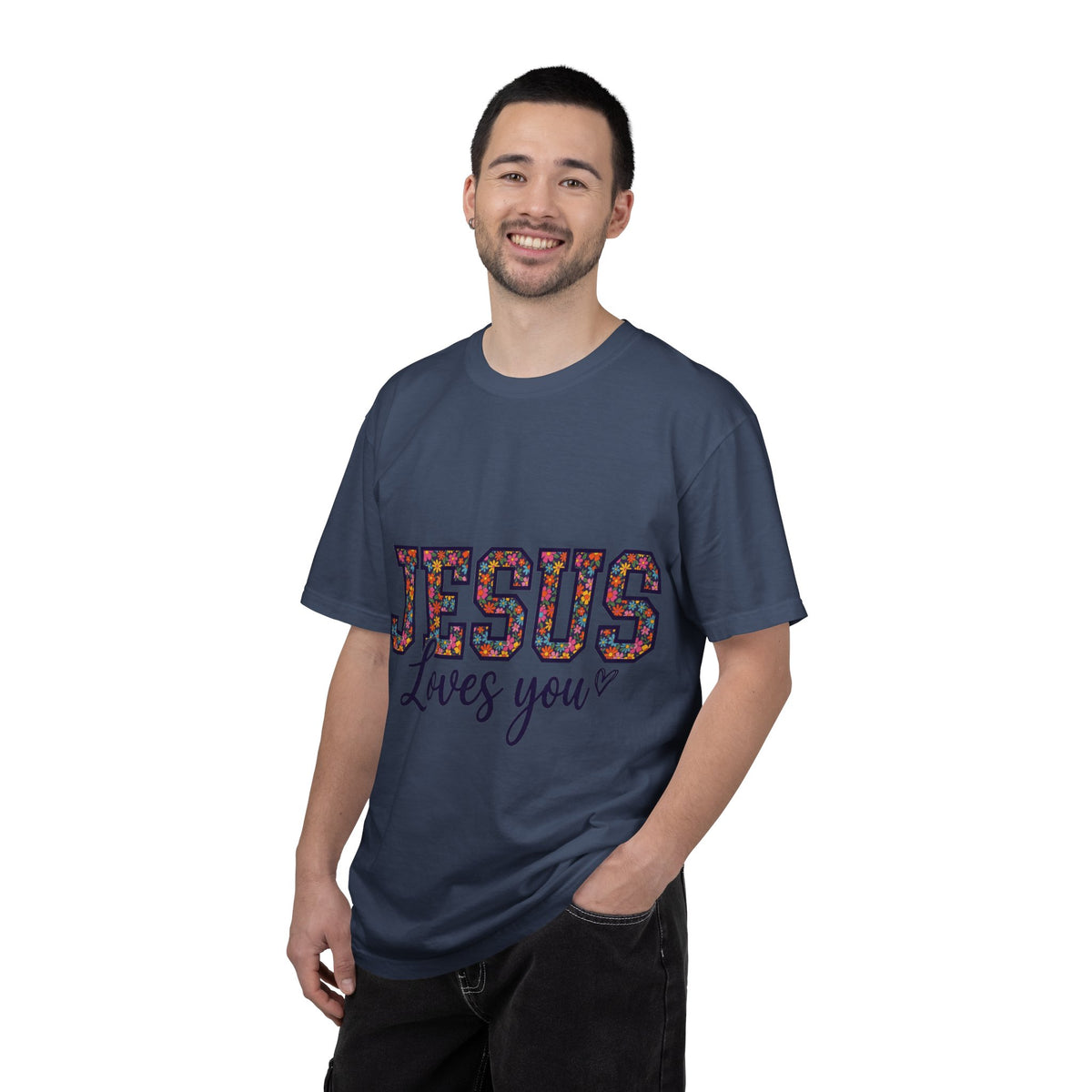 Jesus Loves You Shirt, Floral Varsity Christian Tee, Faith Statement Shirt, Church Gift