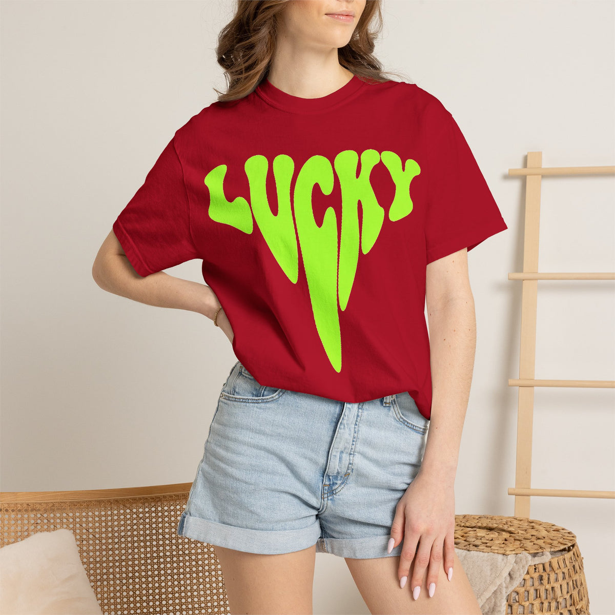 Lucky Drip Shirt, Neon Psychedelic Lettering Tee, Trippy St Patricks Day Shirt, Rave Gift
