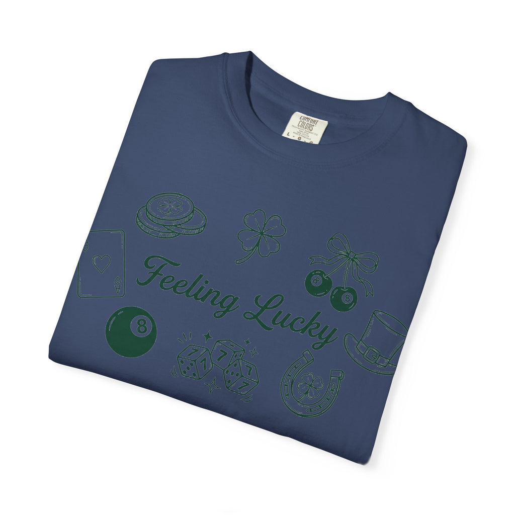 Feeling Lucky Wide Charms Shirt, St Patricks Clover Dice Tee, Green Luck Shirt, Irish Gift