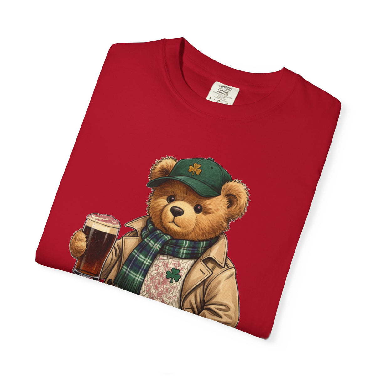 Irish Teddy Bear Trench Coat Shirt, Flat Cap Bear Stout Pint Tee, St Patricks Day Shirt, Irish Gift