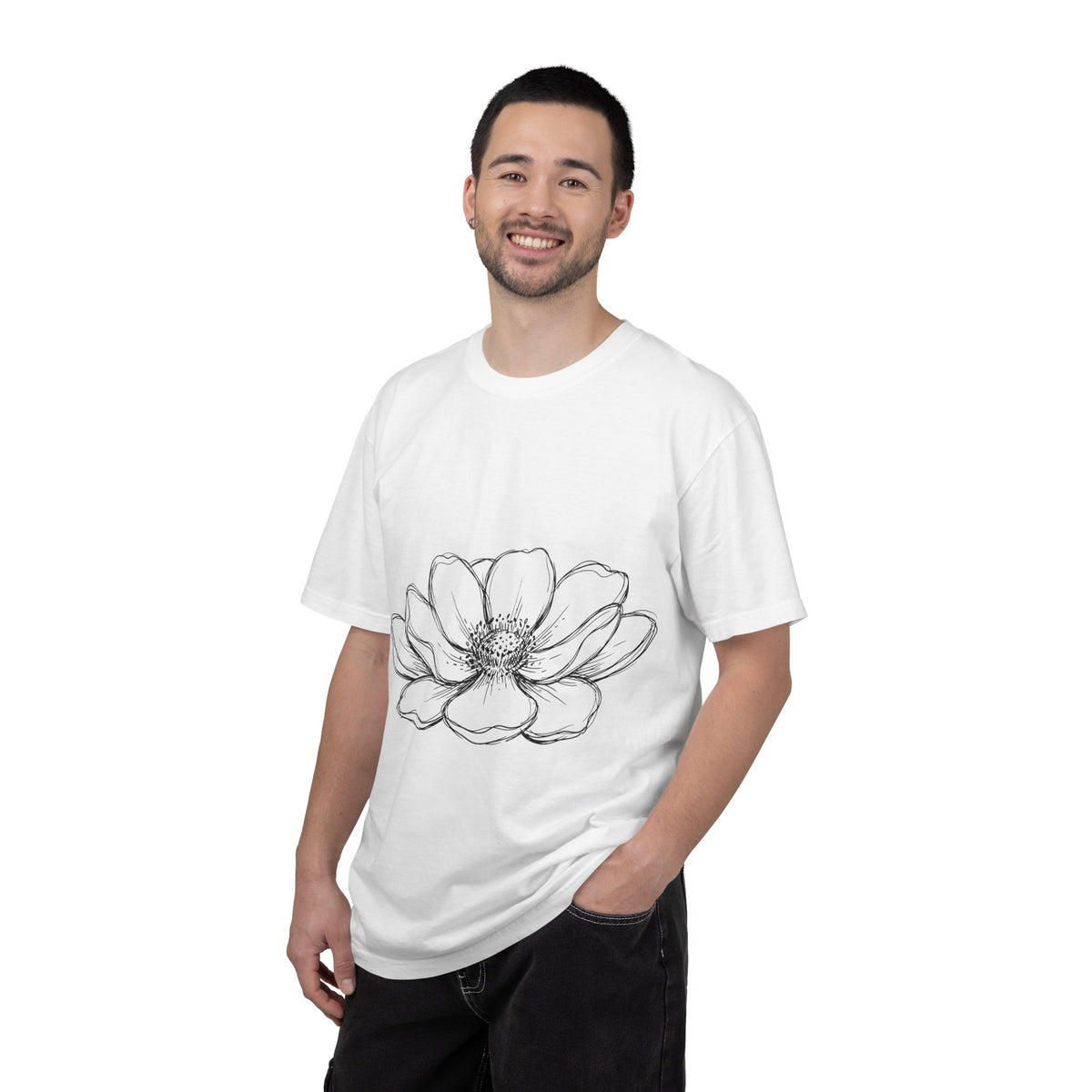 Anemone Flower Line Art Shirt, Minimal Botanical Drawing Tee, Single Bloom Shirt, Plant Lover Gift