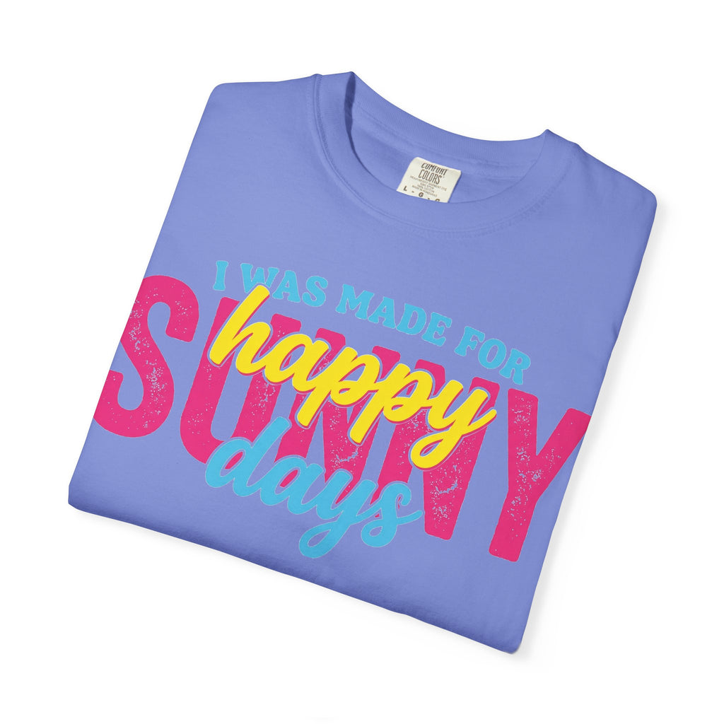 Happy Sunny Days Wide Shirt, Retro Layered Type Summer Tee, Bright Vacation Shirt, Summer Gift