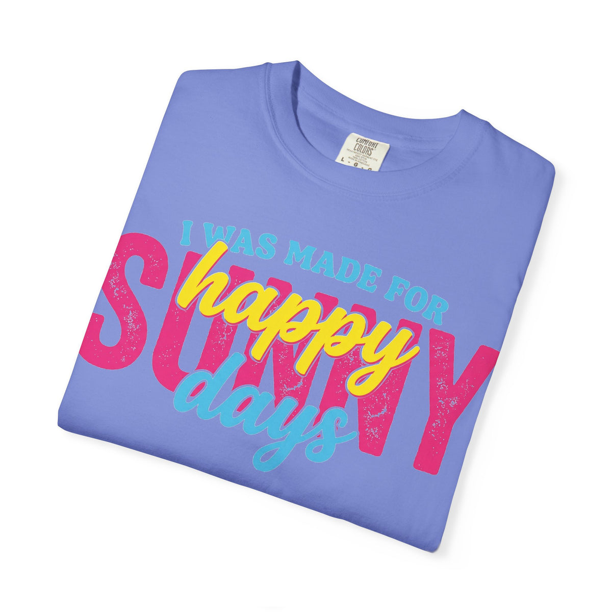 Happy Sunny Days Wide Shirt, Retro Layered Type Summer Tee, Bright Vacation Shirt, Summer Gift