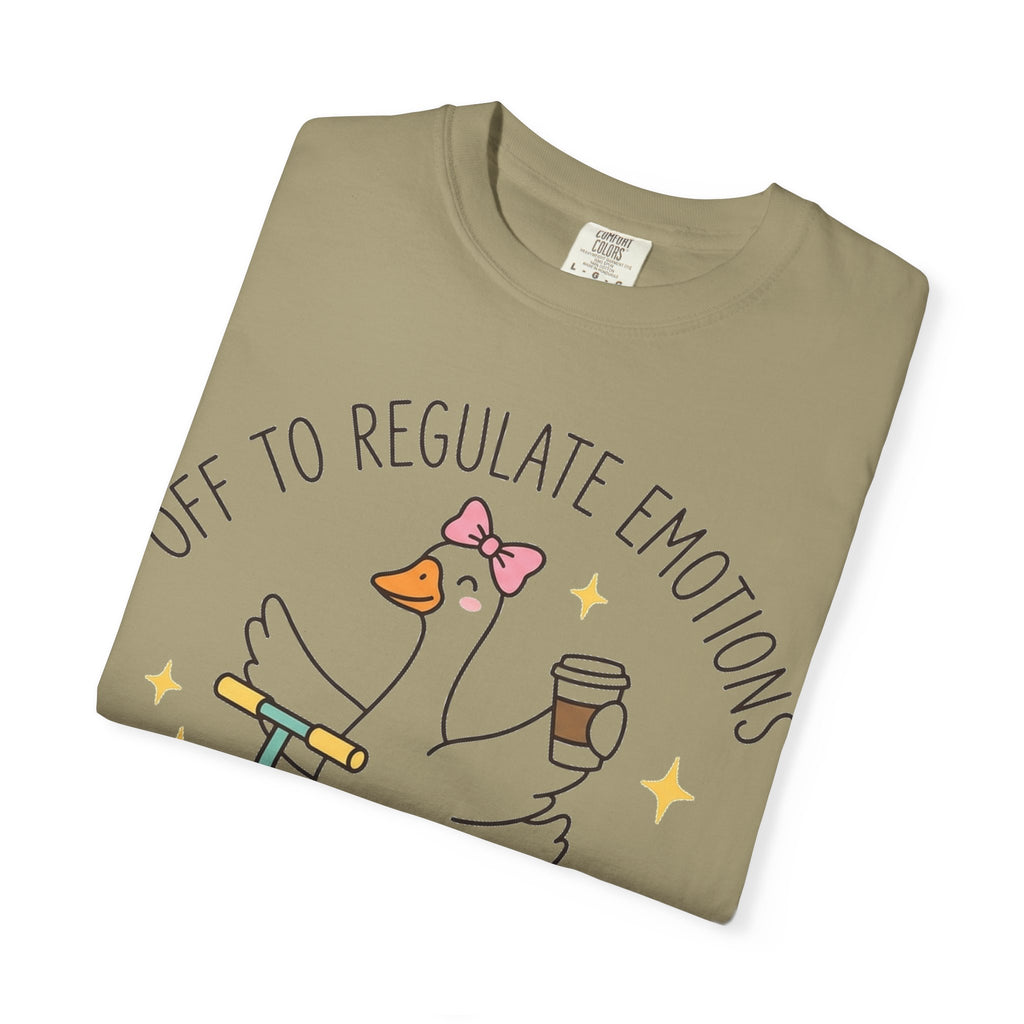 Off To Regulate Emotions Shirt, Funny Therapy Goose Scooter Tee, Mental Health Humor Shirt, Therapist Gift