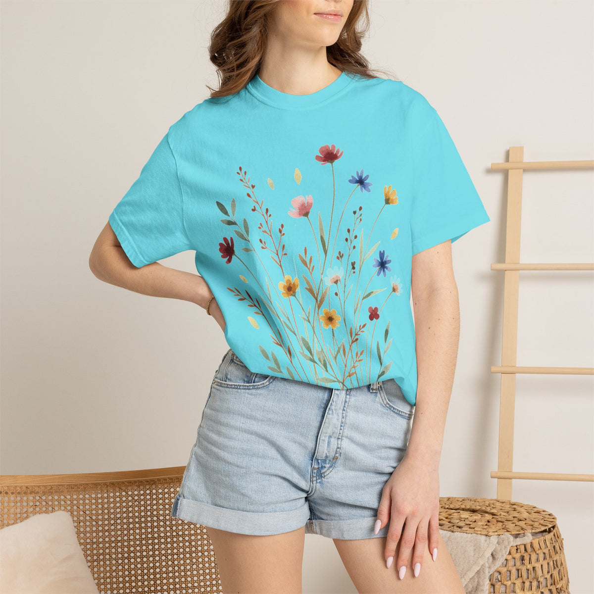 Watercolor Wildflower Bouquet Shirt, Painted Meadow Flowers Tee, Cottagecore Botanical Shirt, Garden Lover Gift