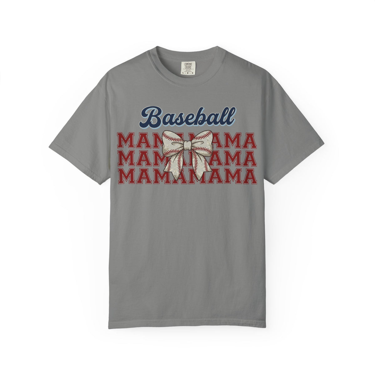 Baseball Mama Shirt, Stacked Varsity Mama Tee, Baseball Bow Mom Shirt, Game Day Baseball Mom Gift