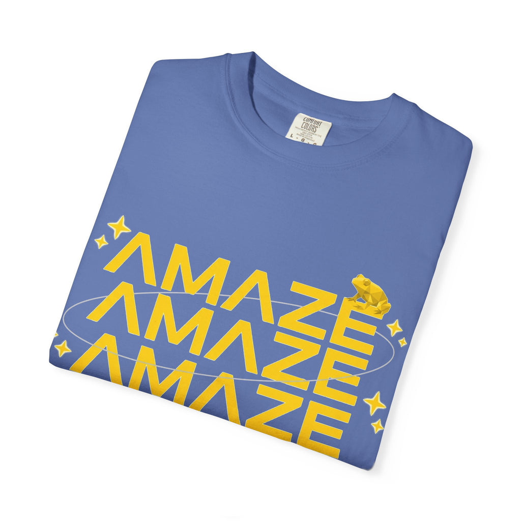 Amaze Amaze Amaze Shirt, Retro Stacked Type Tee, Tiny Frog Graphic Shirt, Funny Minimal Gift