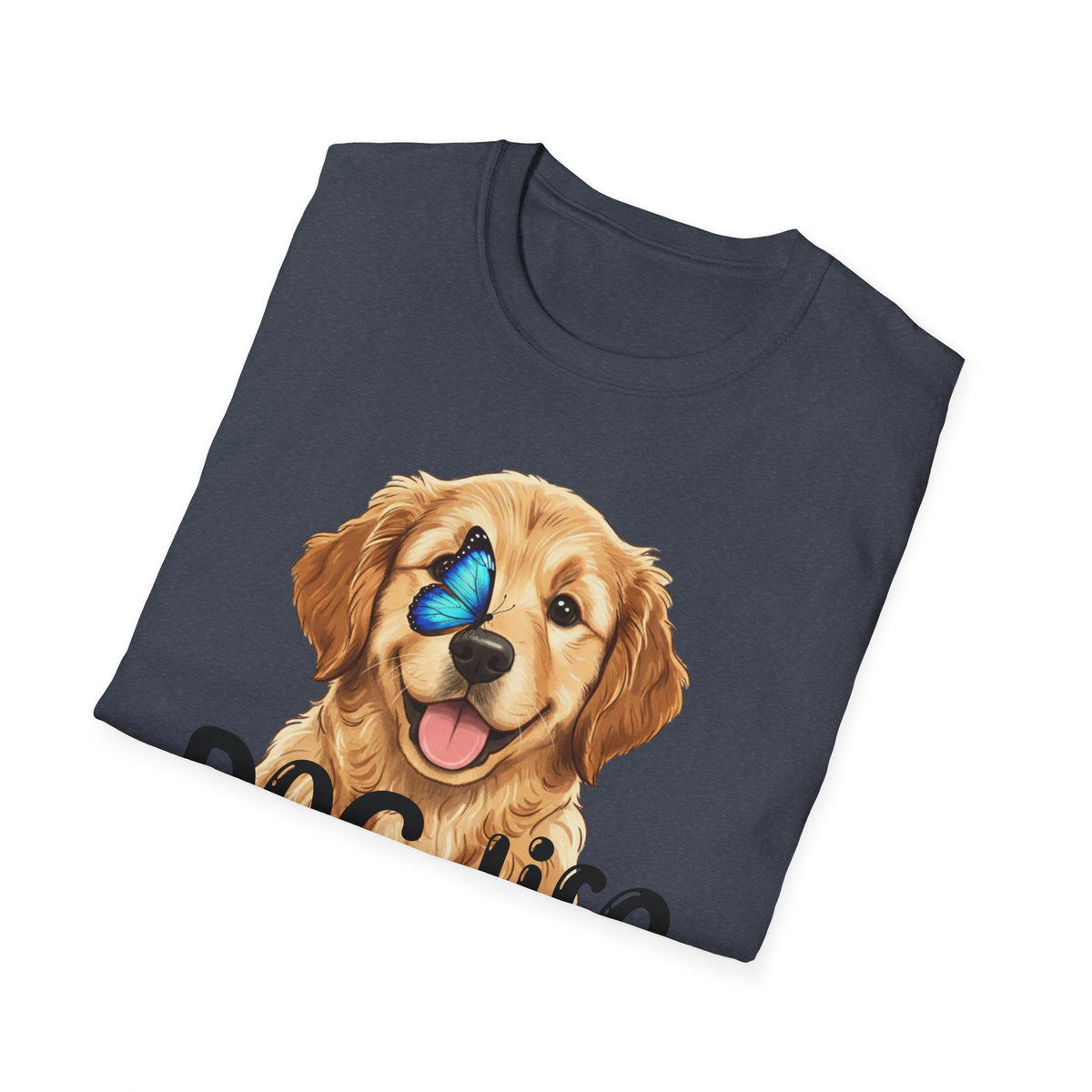 Dog Life T-Shirt – Golden Retriever with Butterfly Graphic