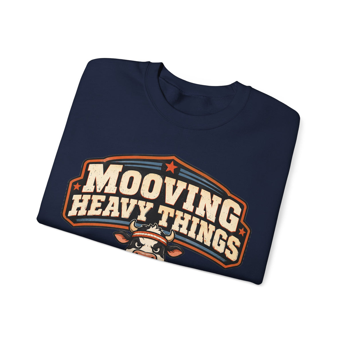 Funny Gym Sweatshirt Mooving Heavy Things | Cow Weightlifting Sweatshirt | Funny Workout Sweatshirt | Gym Lover Gift