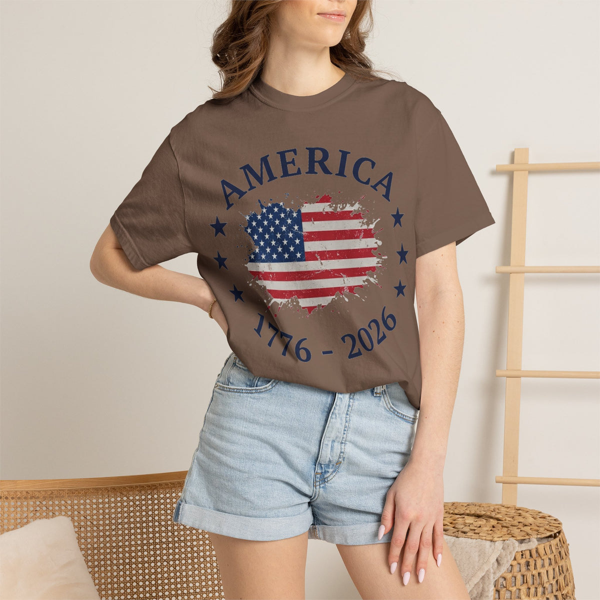 America 1776 2026 Shirt, Distressed Flag Oval Tee, Patriotic 250th Anniversary Shirt, Fourth Of July Gift