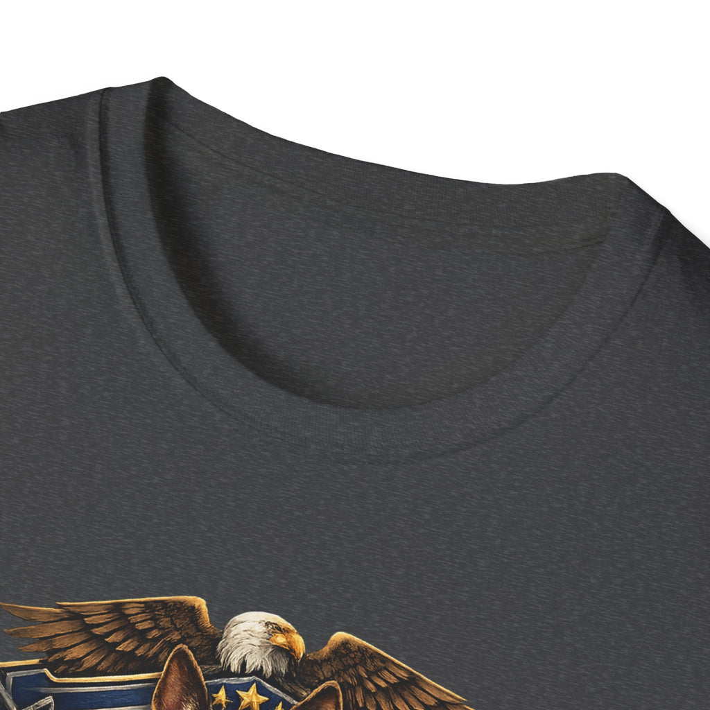 German Shepherd Mom T-Shirt — Bold Military Emblem Dog Lover Tee