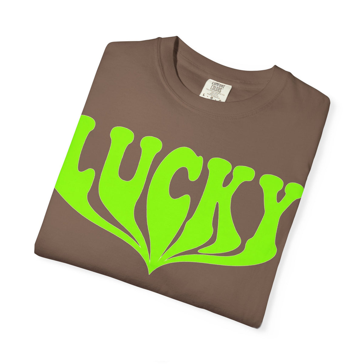Lucky Drippy Type Shirt, Neon Green Psychedelic Tee, Retro St Patricks Day Shirt, Rave Gift