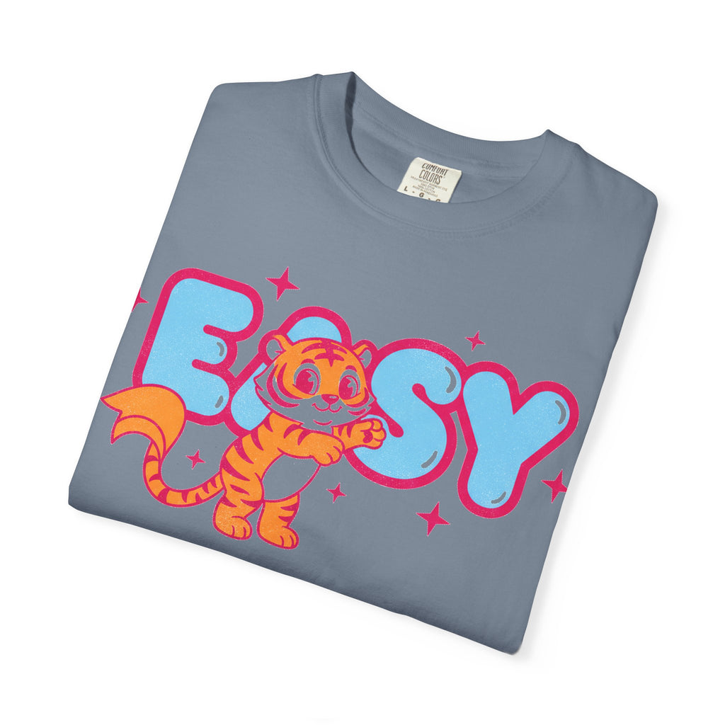 Easy Tiger Centre Cub Shirt, Y2K Retro Bubble Tiger Tee, Pink Sparkle Shirt, Funny Flirty Gift