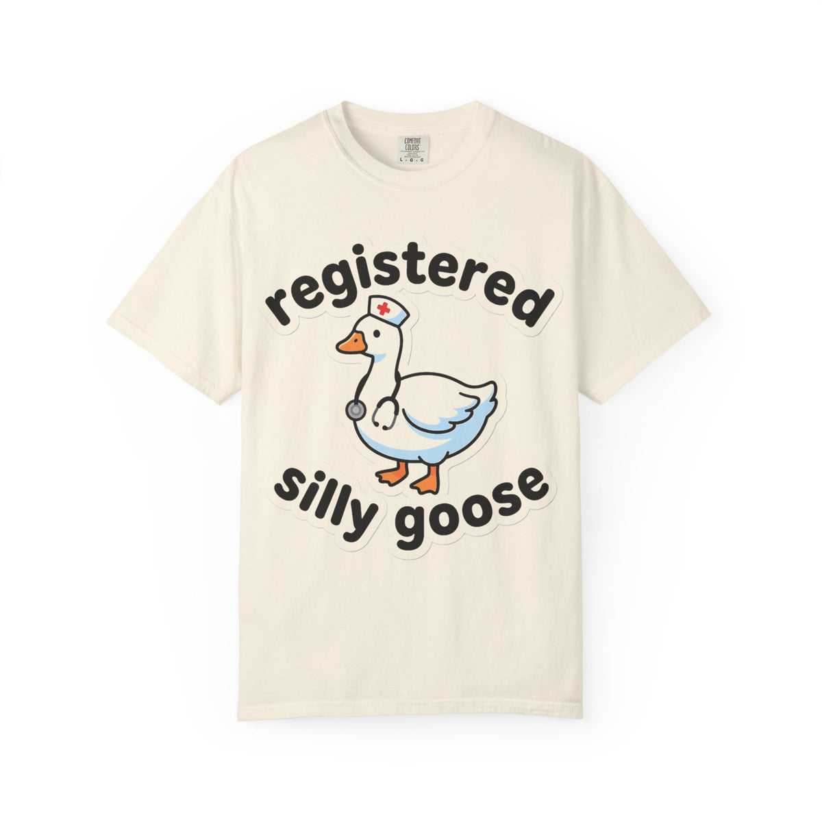 Registered Silly Goose Sticker Style Shirt, Die Cut Nurse Goose Tee, Funny RN Shirt, Nurse Gift