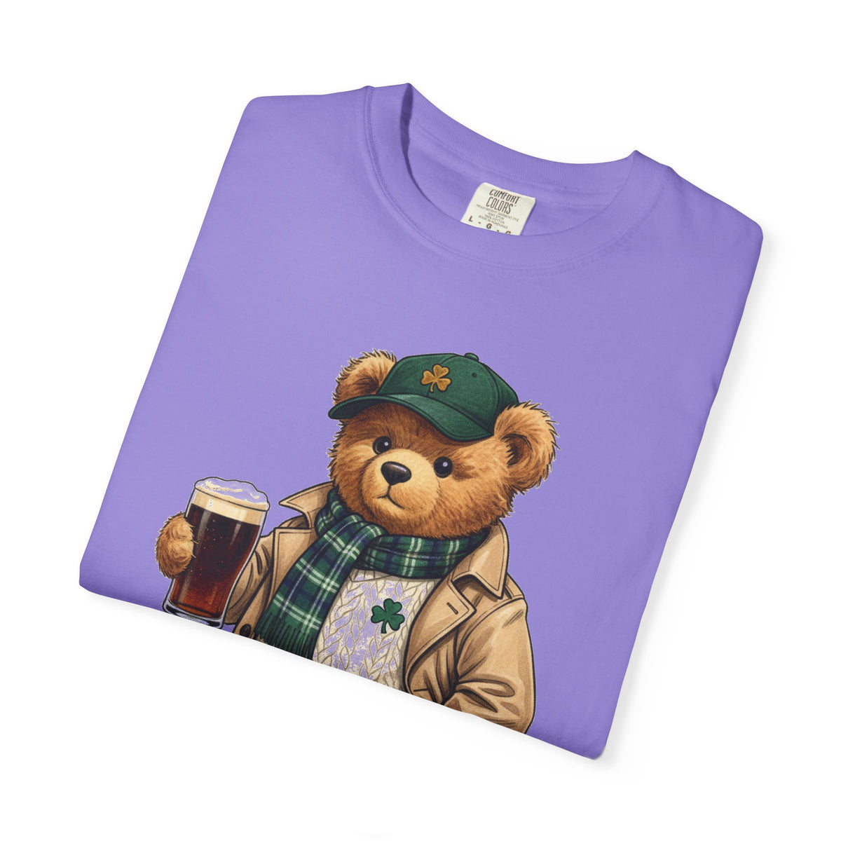 Irish Teddy Bear Trench Coat Shirt, Flat Cap Bear Stout Pint Tee, St Patricks Day Shirt, Irish Gift