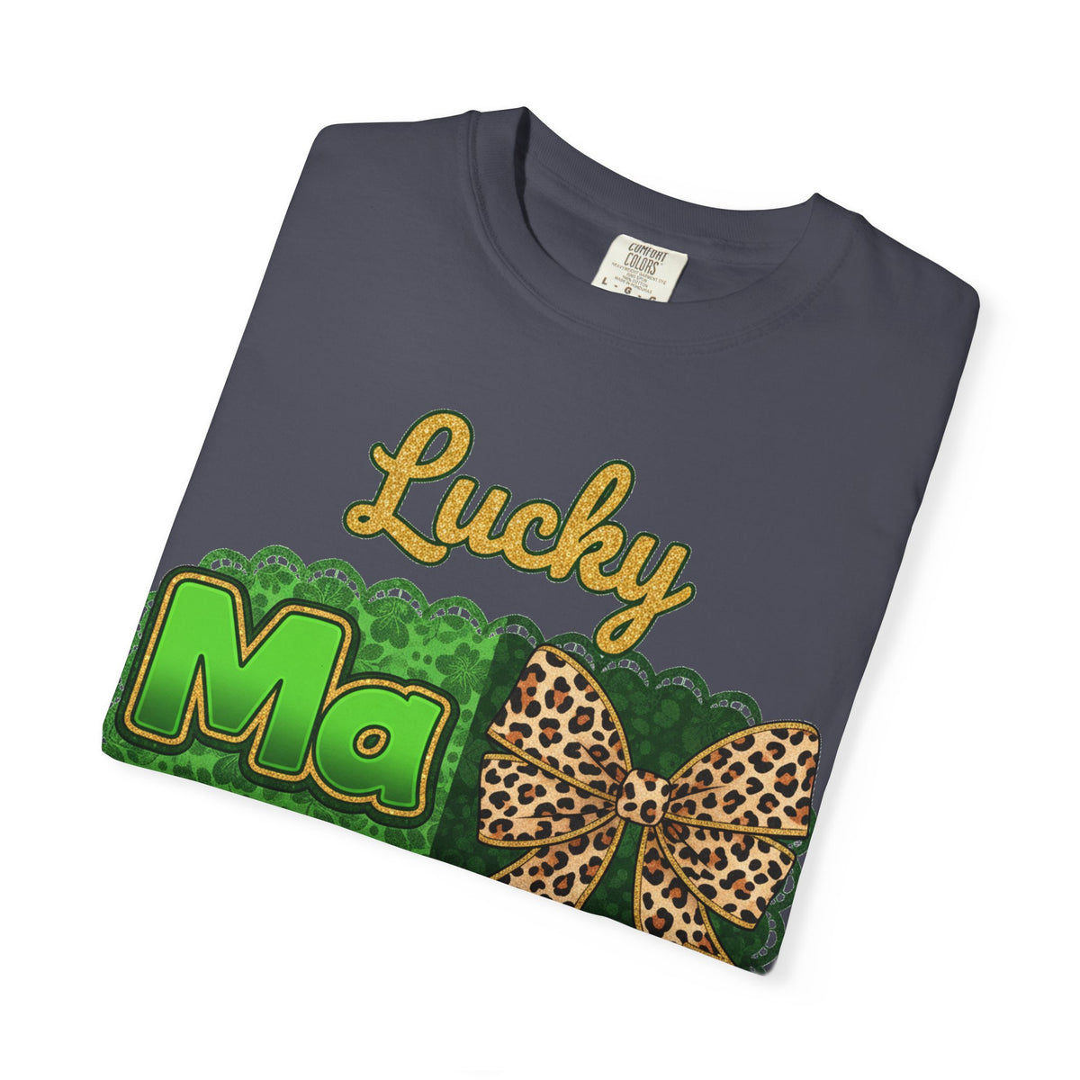 Lucky Mama Quad Shirt, Shamrock Leopard Bow Tee, St Patricks Day Mom Shirt, Irish Mama Gift