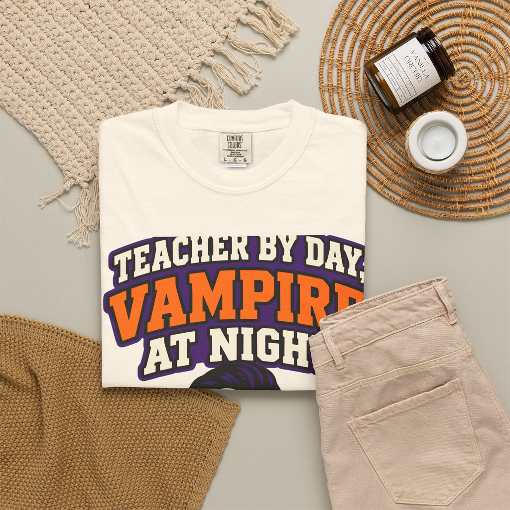 Teacher By Day, Vampire At Night Halloween Shirt, Funny Teacher Vampire Tee