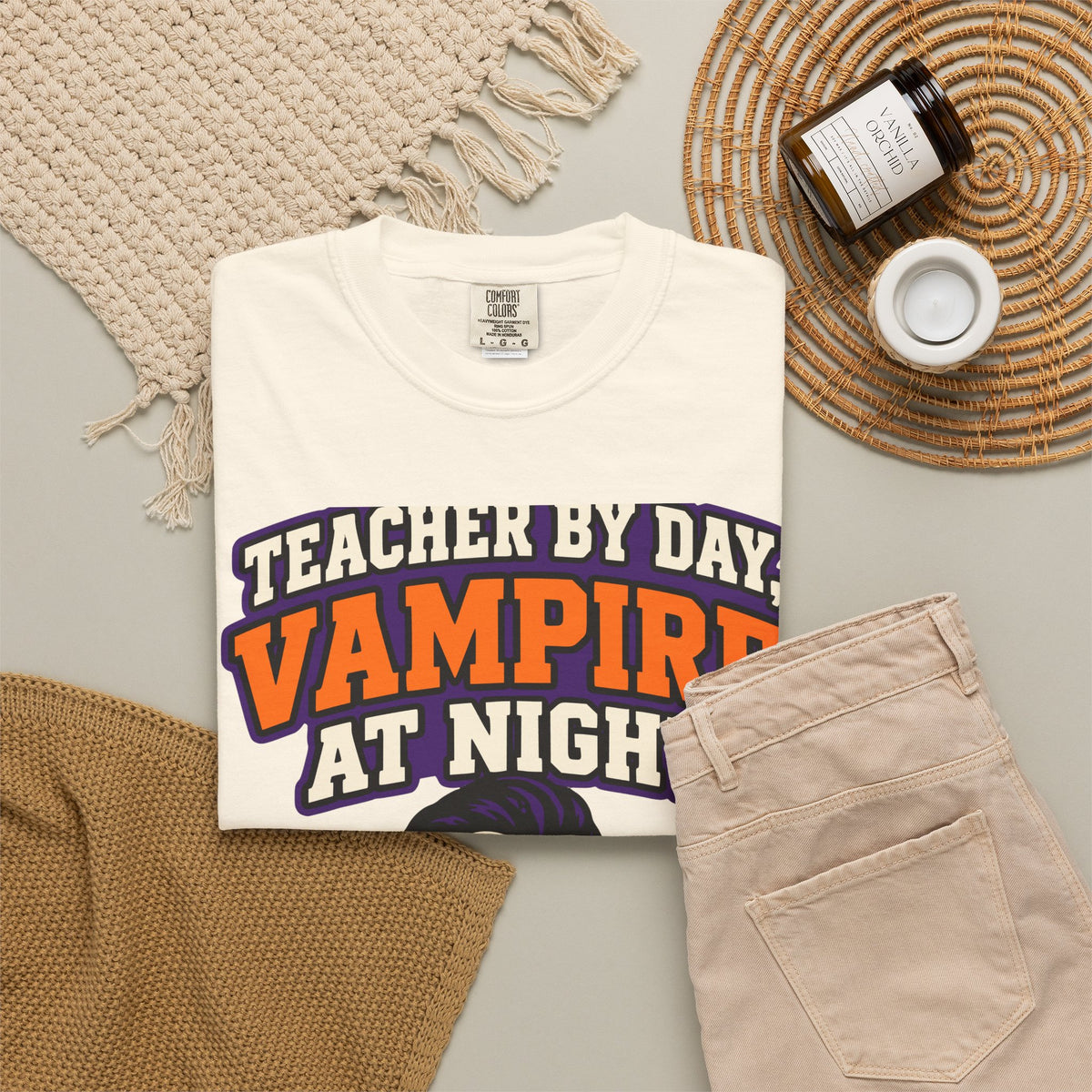 Teacher By Day, Vampire At Night Halloween Shirt, Funny Teacher Vampire Tee